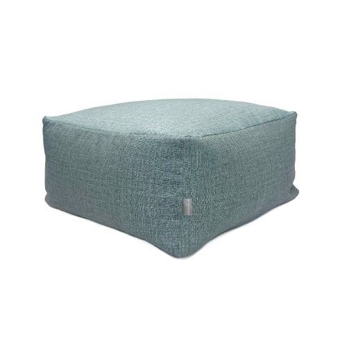 Pouf Amovible En Coton 50x50x25 Cm Bleu