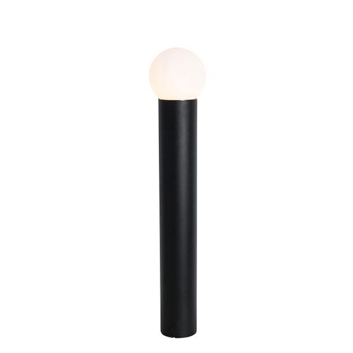 Lampadaire Extérieure Pied Noir Verre Opale 80 Cm Ip44