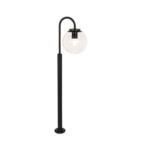 Lampadaire Moderne Noire Avec Verre Clair 104 Cm Ip44