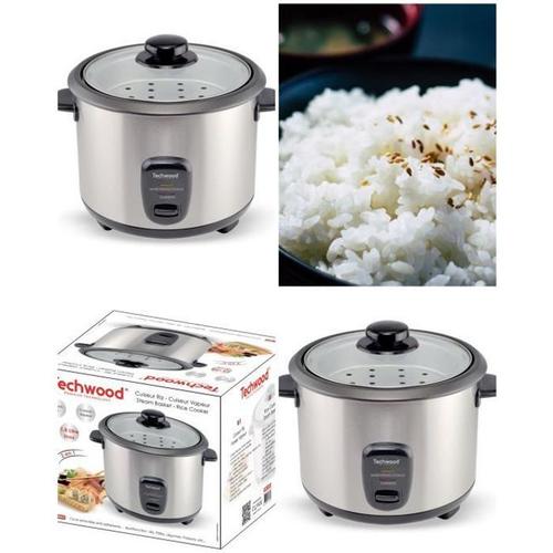 Cuiseur à riz multifonction en inox 1,8 L avec Panier Vapeur Te?moin de cuisson 700W GRIS anti adhe?rente