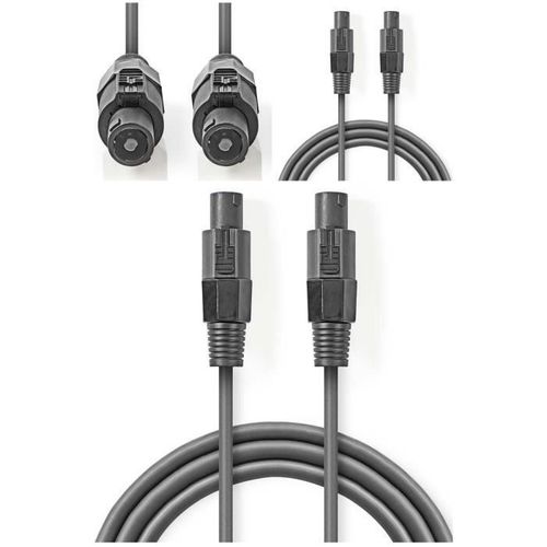 SPEAKON LOT DE 6 CABLES HP SPEAKON 10m 2 x 1.5mm2 AMPLI ENCEINTE SONO DJ SPEAKON/SPEAKON 10m cordon haut-parleur Table de mixage Amp