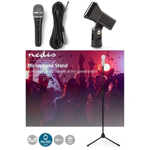 Pied de microphone télescopique potence et fixation de micro-PERCHE + support micro + Microphone dynamique HQ + HOUSSE