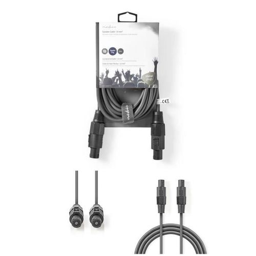 SPEAKON CABLE HP SPEAKON 5m 2 x 1.5mm2 AMPLI ENCEINTE SONO DJ 5m soirée