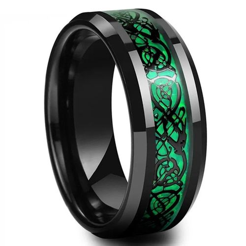 Bagues Incrustées De Dragon En Acier Inoxydable Pour Hommes,Bijoux Confortables Pour Mariage,20 Couleurs,Rouge,Bleu,Noir,Largeur 8mm