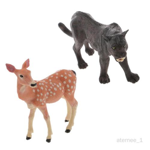 2pcs Figurines De Animal Réaliste Chiffres Animaux Jouet En Plastique