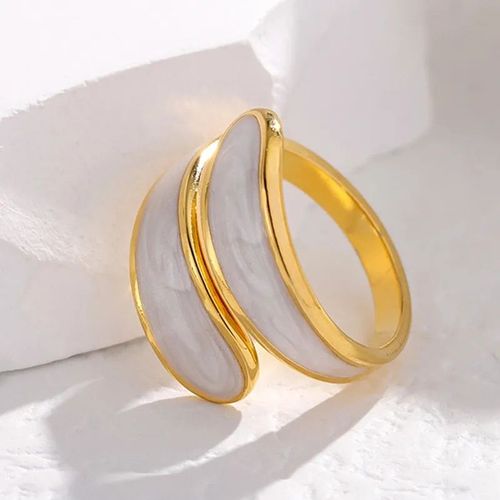 Bague En Acier Inoxydable Vintage Pour Femme,Goutte D'huile,Ouverture,Simple,Document En Or,Géométrique,Réglable,Bijoux Blancs,Pop2023