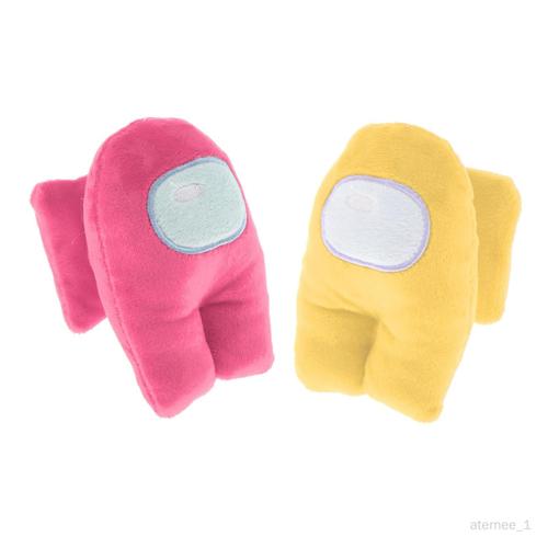 Aternee 2x Jouet De Jeu En Peluche Cadeau Pour Enfants En Peluche Pour Les Fans De Jeu Jaune + Rose Rouge