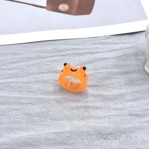 Bague En Acrylique Grenouilles Shoes Colorées De Dessin Pour Femmes,Bijoux Mignons,Animal Drôle,Esthétique,Lueur Dans Le Noir,Cadeau D'été