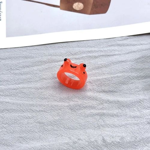 Bague En Acrylique Grenouilles Shoes Colorées De Dessin Pour Femmes,Bijoux Mignons,Animal Drôle,Esthétique,Lueur Dans Le Noir,Cadeau D'été