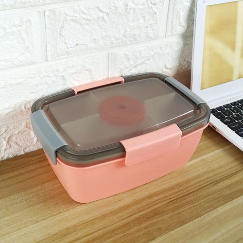 Boîte À Salade 2l/1,1 L,Grande Boîte À Déjeuner,Conservation De La Fraîcheur Avec Boîte À Sauce,Compartiment Rectangulaire En Plastique,Conteneurs De Stockage Des Aliments Scellés