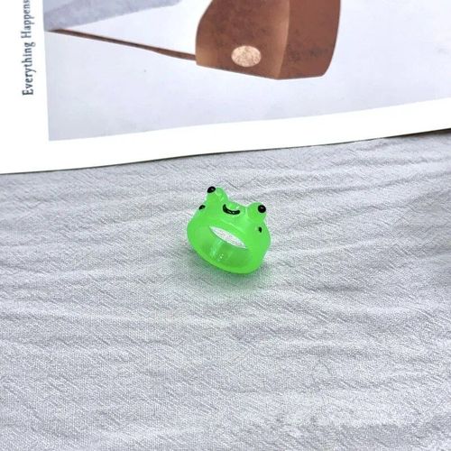 Bagues De Grenouille Shoous Pour Femmes Et Filles,Bague En Résine Acrylique Pour Amoureux,Bague De Couple Shoous,Bijoux Animaux Mignons,Cadeau De Mode D'été