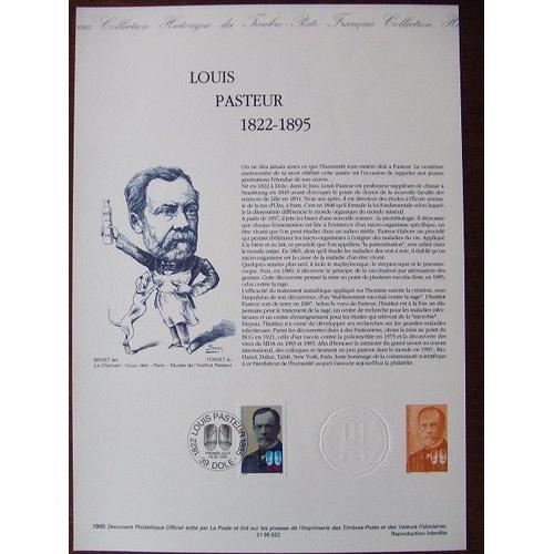 Notice Timbres 1er Jour - Document Philatélique - Année 1995 - Louis Pasteur