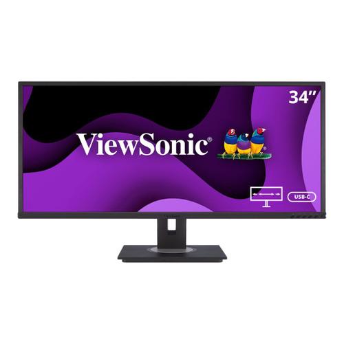 ViewSonic VG3456 - Écran LED - 34" (34.1" visualisable) - 3440 x 1440 UWQHD @ 60 Hz - VA - 300 cd/m² - 3000:1 - 5 ms - 2xHDMI, DisplayPort, USB-C - haut-parleurs