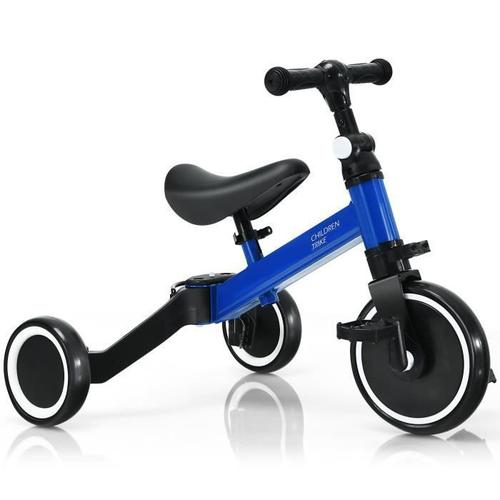 Tricycle 3 En 1 Convertible Et Evolutif Costway - Bleu - Pour Bébés Filles Garçons 1-4 Ans