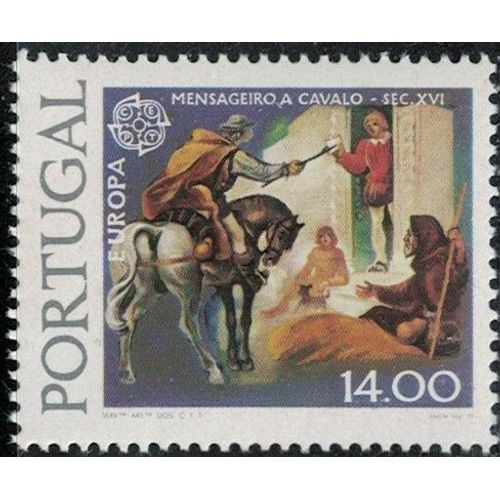 Portugal 1979 Neuf Distribution Du Courrier Messager À Cheval Siècle Xvi Europa Y&t Pt 1421 Su
