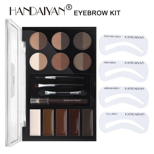 Kit De Maquillage Résistant À L'eau, Crème De Teinture Pour Sourcils Longue Durée, Crayon À Sourcils, Boîte De Poudre À Sourcils, Brosse Et Carte Gratuits, Bon Marché 