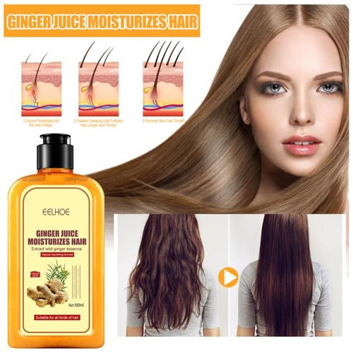 Shampooing Gingembre Anti-Dépouillement, Kératine Réparatrice Des Follicules Pileux, Hydratant, Raffermissant, Soin Après-Shampoing, 100ml 