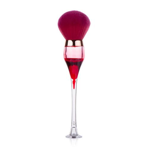 Pinceau De Maquillage En Verre À Vin Rouge Pour Femme, Brosse À Poudre Douce, Outil De Beauté Cosmétique, Livres De Poussière De Manucure Professionnelle, Fard À Joues, 1 Pièce 