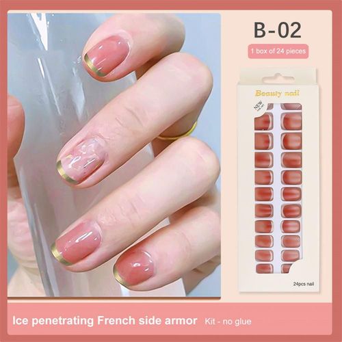 Patch De Manucure Longue Tenue Pour Filles, Couverture Complète, Faux Ongles Cercueil Portables, Mode, 24 Pièces, 256 