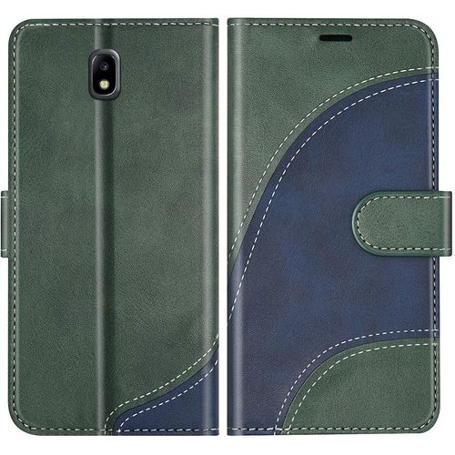 Coque Pour Galaxy J5 2017, Portefeuille En Pu, Housse Coque Pour Samsung Galaxy J5 2017, Vert