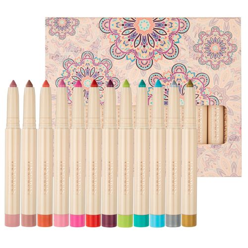 Kit De Bâtonnets D'ombre À Paupières, 12 Couleurs, Bâton D'ombre À Paupières Étanche, Crayon Scintillant, 12 Pièces 