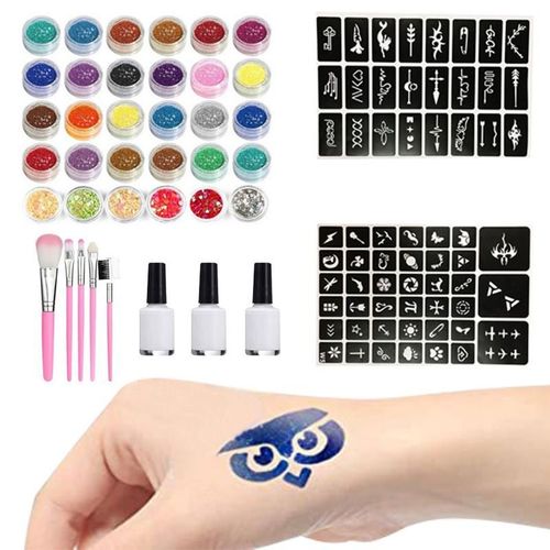 Tatouage Temporaire De Paillettes Kit Enfants Paillettes Tatouages Kit Filles Paillettes Temporaires Kit De Tatouage Pour Les Tatouages Paillettes Tatouage 