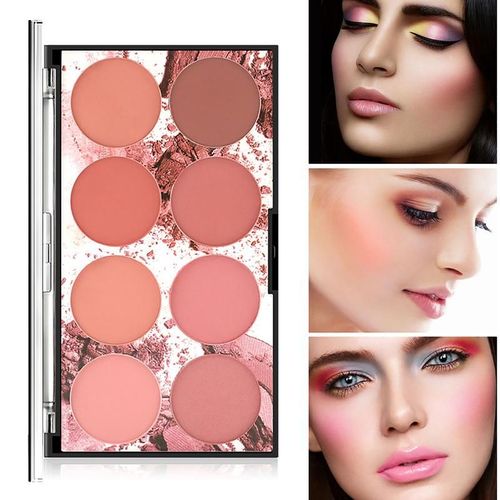 Palette De Blush Pour Femmes Et Filles, Tenue Longue Durée Et Naturelle, Palette De Blush, Charmante, Poudre Scintillante, Pour Le Visage 