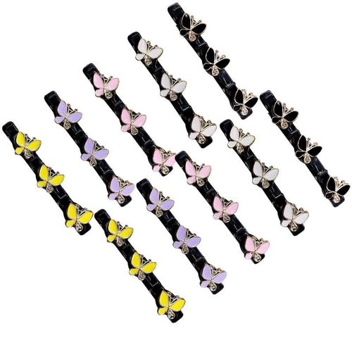 Pince À Cheveux Tressée En Pierre De Cristal, Pince À Cheveux Scintillante En Forme De Papillon, Strass, Épingle À Cheveux Tressée En Pierre De Cristal, Couvre-Chef 