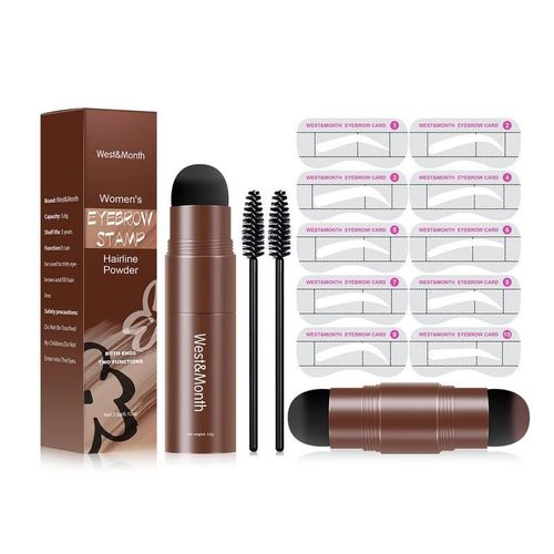 Pochoir À Sourcils Réutilisable, Kit De 10 Pièces Comprenant 2 Brosses À Sourcils, 1 Poudre À Sourcils, Outil De Maquillage Pour Les Yeux Pour Femmes 