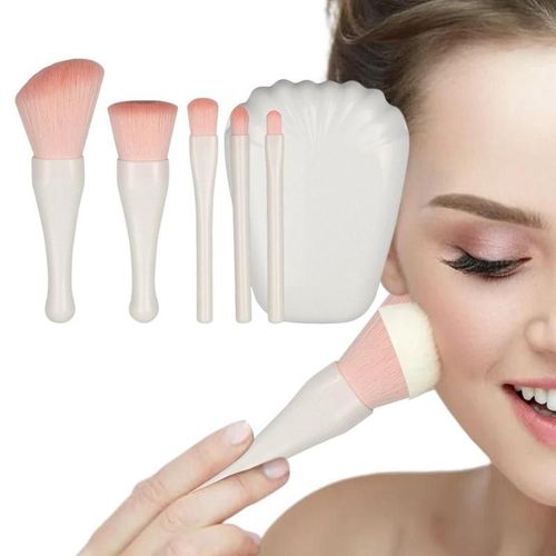 Kit De Pinceaux De Maquillage, 5 Pièces, Avec Étui Portable Et Doux, Étui De Rangement De Haute Qualité Pour Pinceaux De Maquillage 