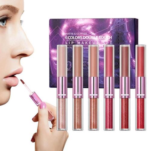 Kit De Maquillage Pour Les Lèvres Pigmentées, Rouge À Lèvres Longue Durée, Brillant, Repulpant, Idée Cadeau Pour Filles 