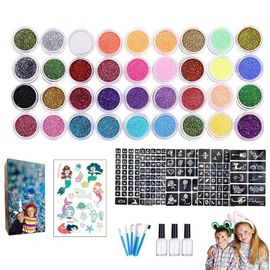 Kit De Tatouage Temporaire À Paillettes Colorées, Tatouage Temporaire, Artisanat 