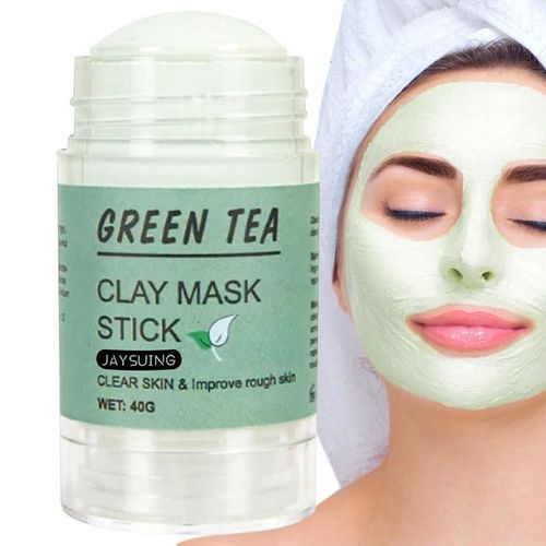 Masque Dissolvant De Points Noirs Au Thé Vert, Masque D'argile Nettoyant Les Pores En Profondeur, Éclaircissant Pour La Peau Et Bâton Dissolvant De Points Noirs Pour Hommes Et Femmes 