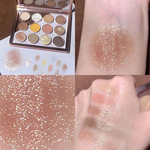 Palette De Fards À Paupières Multicolores, 12 Couleurs, Transparent, Perle Mate, Pigment Scintillant, Surligneur, Couleur Terre, Ombre À Paupières, Maquillage De Beauté 