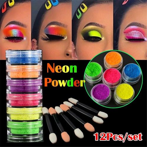 Poudre Néon Pour Les Ongles, 6 Couleurs, Mélange/Ensemble, Fard À Paupières, Pigment, Poudre Minérale Mate, Maquillage Scintillant, Ombre À Paupières Brillante 