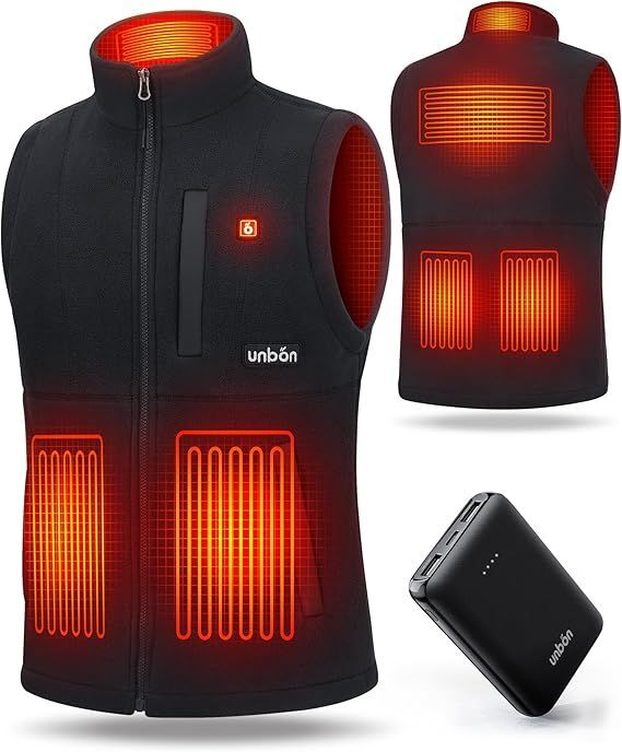 Gilet Chauffant Homme USB Avec Batterie 10000mAh | 3 Températures & 6 Zones De Chauffage | Pour Moto, Chasse, Extérieur