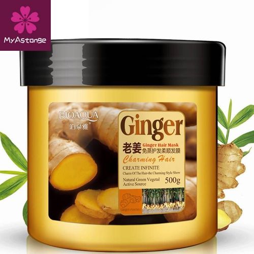 Masque Pour Cheveux Au Gingembre, Soin Hydratant Et Nourrissant, Crème De Traitement Réparateur Pour Cheveux Secs Et Abîmés, Revitalisant Lisse, 500ml 