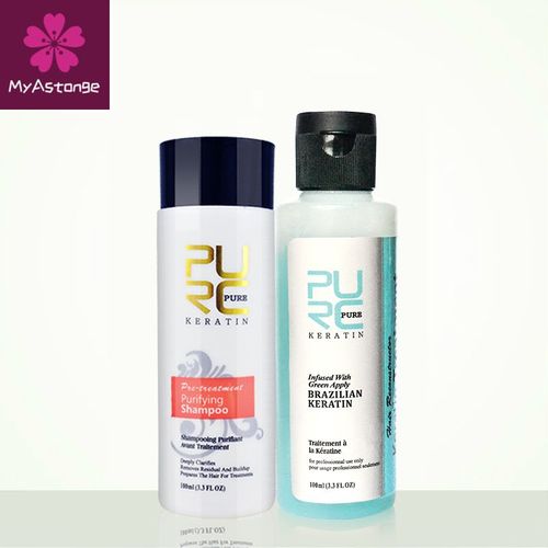 Shampoing À La Kératine Pour Lisser Les Cheveux, Produit De Soin Capillaire, Traitement À L'odeur De Pomme, Réparation Des Cheveux Crépus, Dommages, 3.7% 