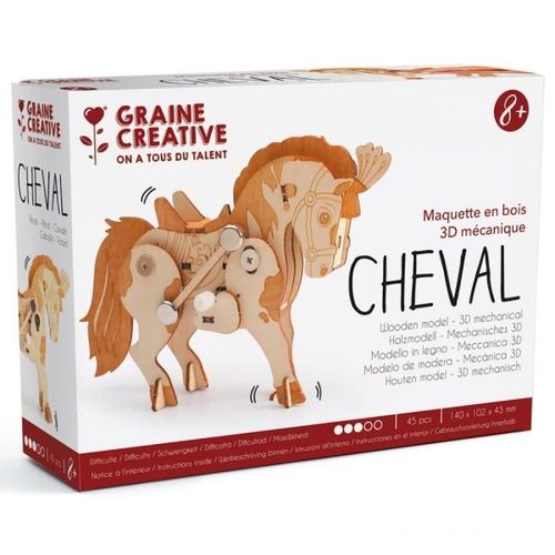 Maquette 3d Mécanique En Bois - Cheval-Autre