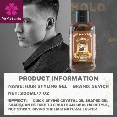 Gel Coiffant Rétro Pour Hommes, Liquide De 200ml, Hydratant, Pommade Pour Salon De Coiffure, Tenue Supérieure 