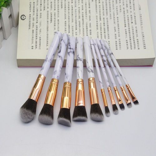 Pinceau Applicateur De Maquillage Kabuki, Avec Poignée En Marbre, Pour Application Cosmétique, Fard À Paupières, Contour, Fond De Teint, Nouvelle Mode 
