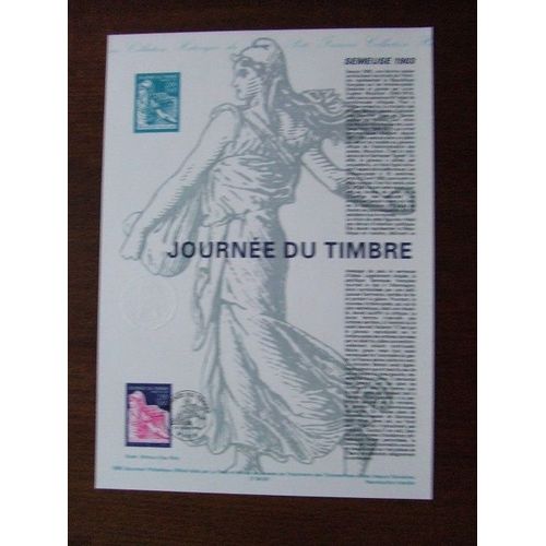Notice Timbres 1er Jour - Document Philatélique - Année 1996 - Journée Du Timbre Semeuse