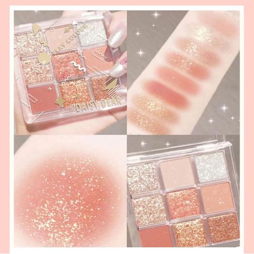 Palette De Fards À Paupières, 9 Couleurs, Paillettes Mates, Maquillage Pour Les Yeux, Longue Tenue, Scintillante, Diamant, Poudre 