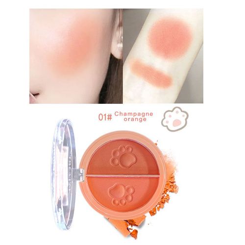 Fard À Joues Bicolore, Poudre Pigmentée Minérale Pour Le Visage, Fard À Paupières, Tenue Durable, Belle Apparence, Maquillage 