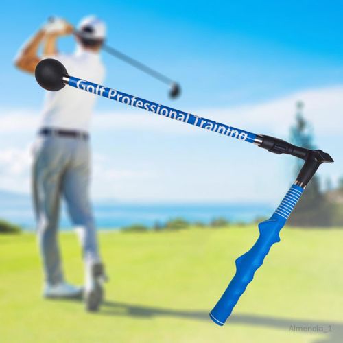 Almencla Golf Swing Trainer Réglable Pliant Swing Pour Femme Homme Portable Bleu Ciel