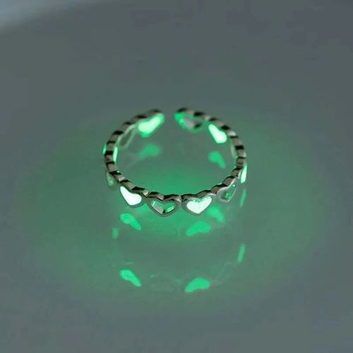 Bagues De Couple Étoiles Shoes Pour Femmes,Bleu,Vert,Document En Argent Simple,Brille Dans Le Noir,Matiques Réglables,Bijoux Cadeaux,Mode