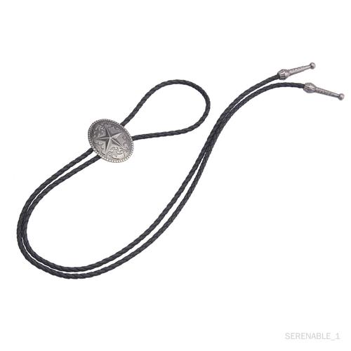 Serenable Western Cowboy Bolo Tie For Men, Bijoux Tressés Collier De Cowboy Fait À La Main Western Collier Cowboy Pu Cuir Cravate Pour Banquet Cosplay , Argent