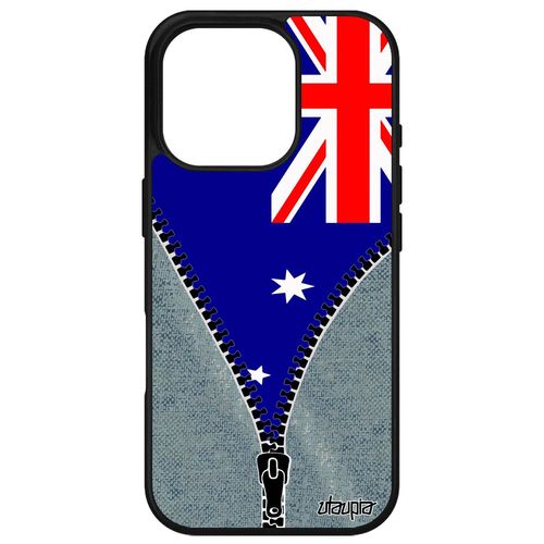 Coque Drapeau Australie Australien Pour Iphone 16 Pro Silicone Jeans Metal Portable Pas Cher Rugby Telephone Foot Jo 4g Basket Apple