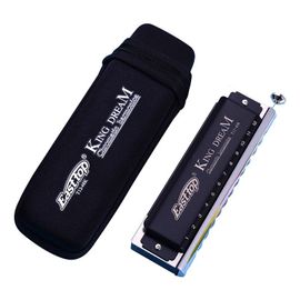 Harmonica Gaita Chromatique,12 Trous De Clé,Trou C,Bouche Easttop,Harpe De Jew Avec Étui,Instruments De Musique Professionnels,Accordéon - Type Black