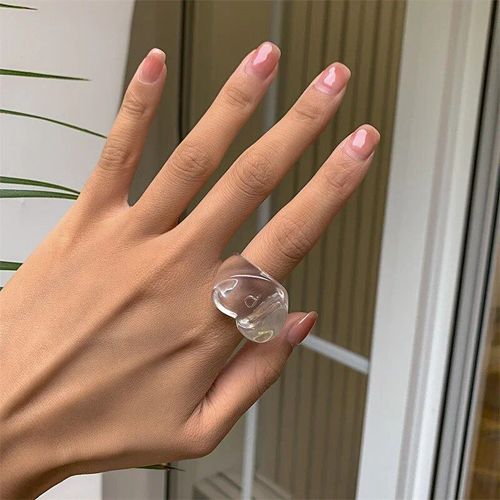 Bague Géométrique En Résine Pour Femme,Bijoux À La Main,Simple,Bonbons,Document,Pêche,Coeur,Vent De Vacances